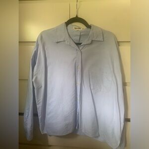 Djerf Avenue Breezy Shirt Blue Size Large